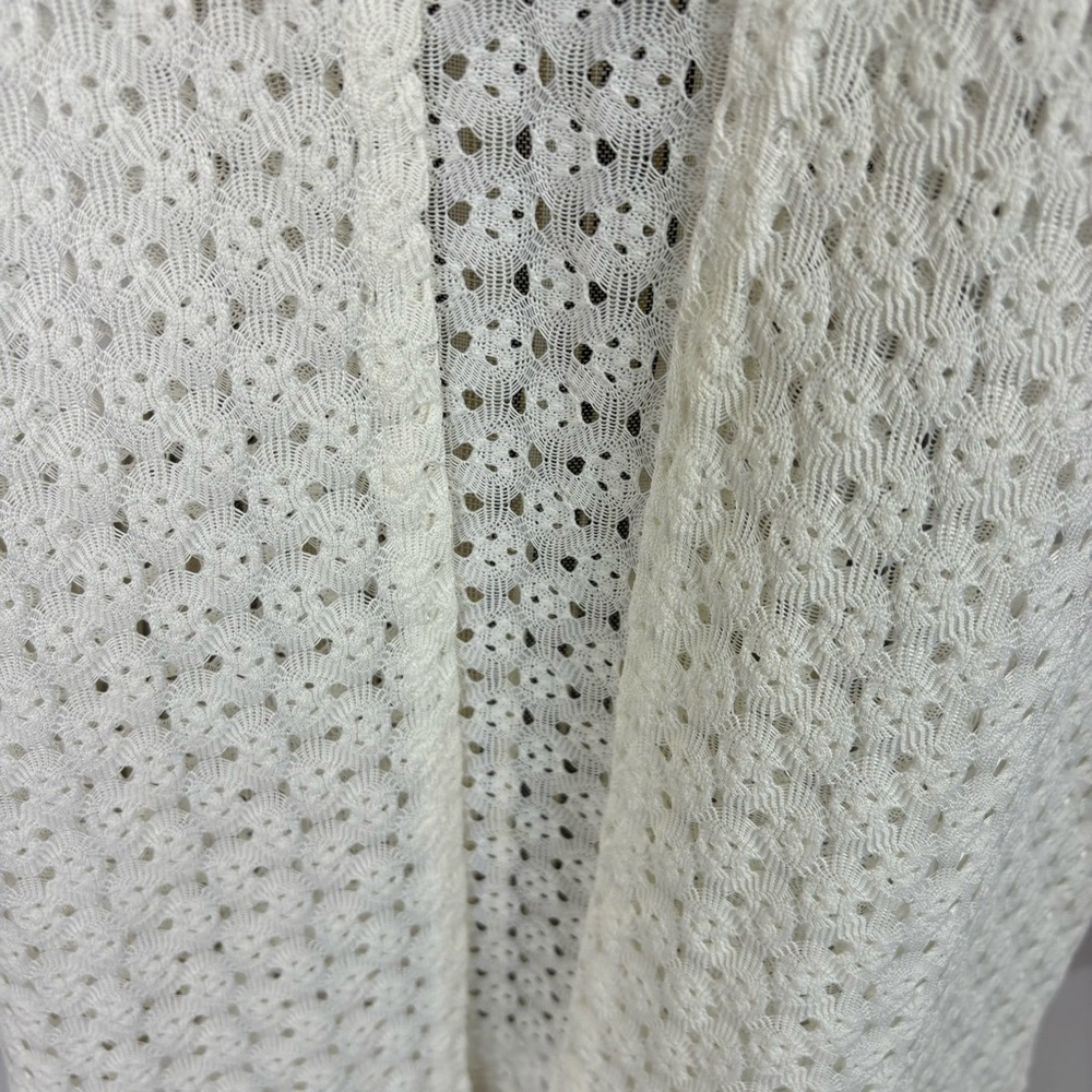 Anne Cole Crochet Swimsuit Cover Bathing Suit Overlay Front Tie White Size Small - Picture 4 of 9